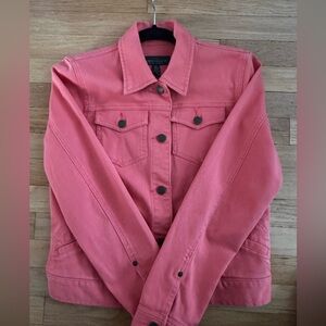 Lauren Jeans Co Ralph Lauren Pink Denim Jacket Women’s Medium Cropped Trucker